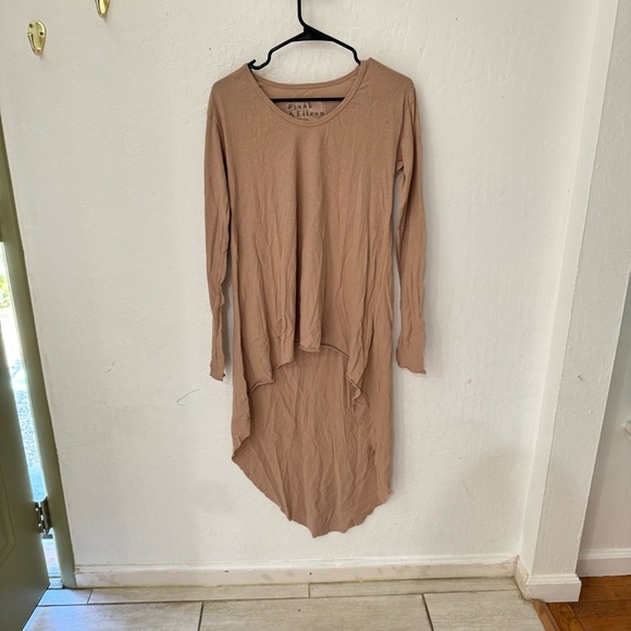 Frank & Eileen High Low Tee Lab Tan Tunic Long Sleeve Shirt Small - Picture 5 of 5